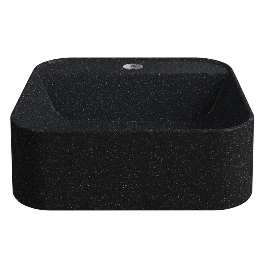 Cuba Pia Para Banheiro Quadrada 32cm Ágata C08 Preto Granit - Mpozenato