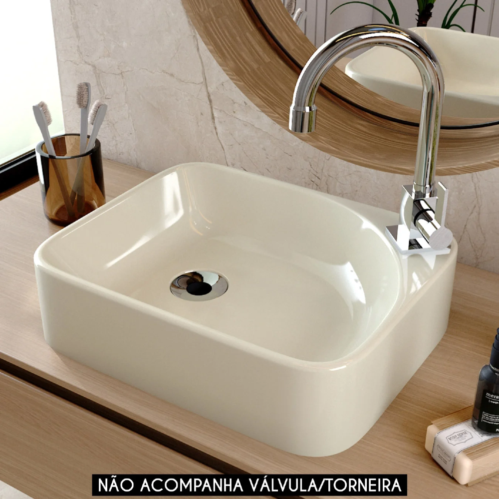 Cuba Pia Para Banheiro Retangular 36cm Jasmin C08 Bege - Mpozenato