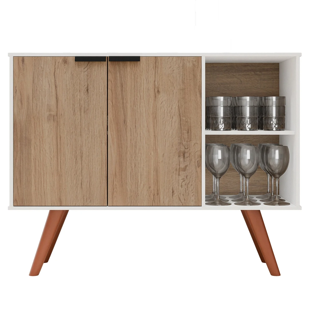 Balcão Buffet Cantinho do Café Bianca Freijó/Branco Z34     - Mpozenato