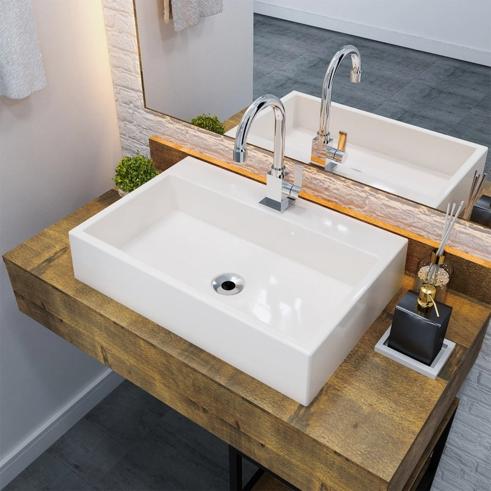 Cuba Pia de Apoio Para Banheiro Retangular 55cm Ivy C08 Bege - Mpozenato