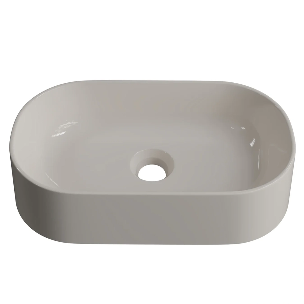 Cuba Pia de Apoio Para Banheiro Oval 43cm Hera C08 Bege - Mpozenato