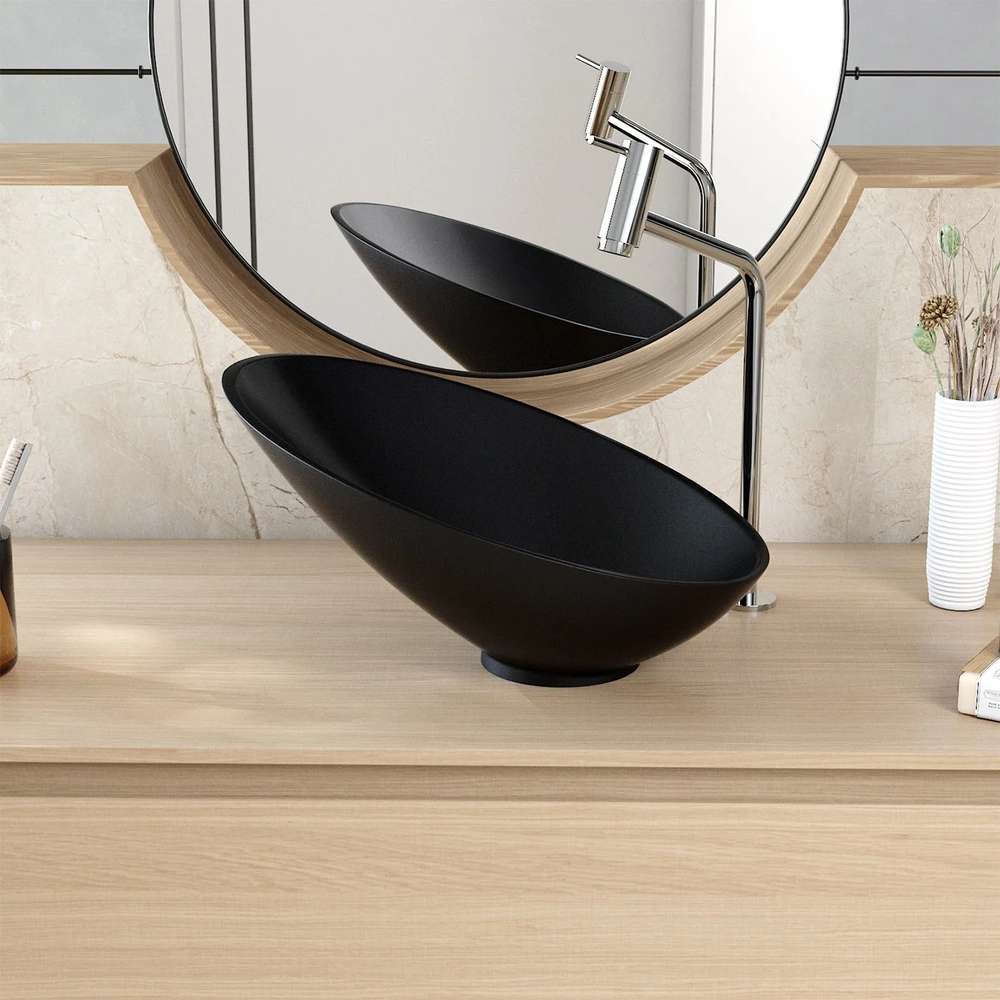 Cuba Pia Para Banheiro Meia Lua 39cm Thaís C08 Preto - Mpozenato