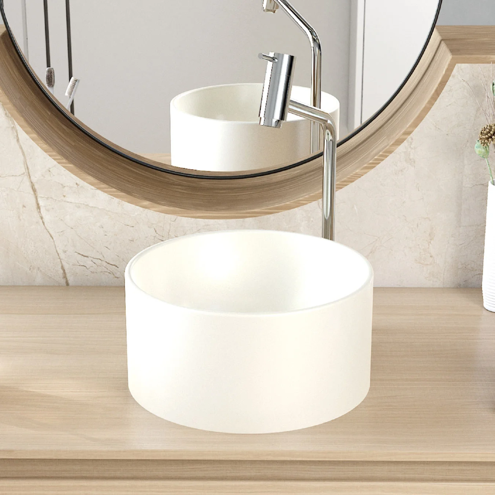 Cuba Pia Para Banheiro Redonda 30cm Celine C08 Bege - Mpozenato