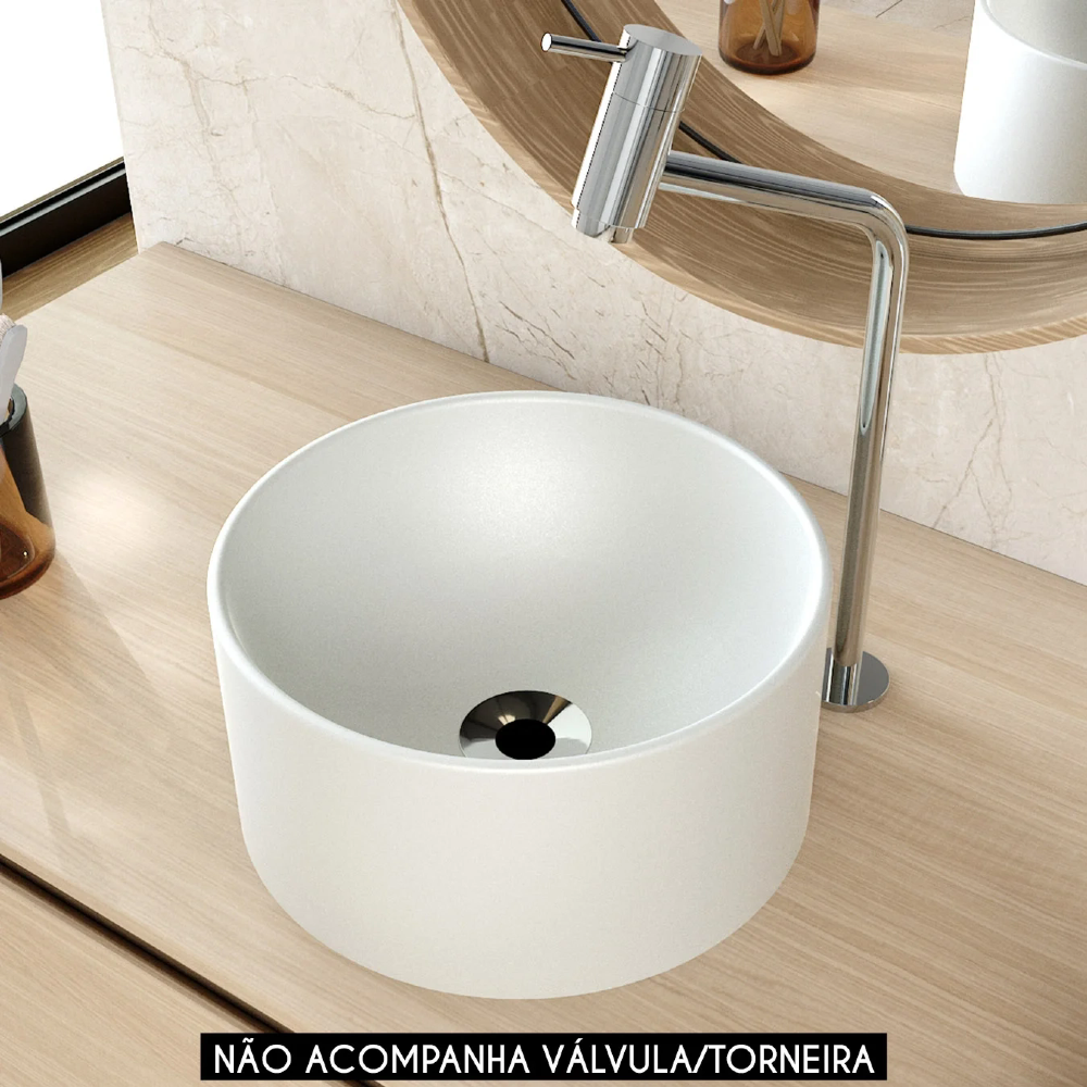 Cuba Pia Para Banheiro Redonda 30cm Celine C08 Cinza - Mpozenato