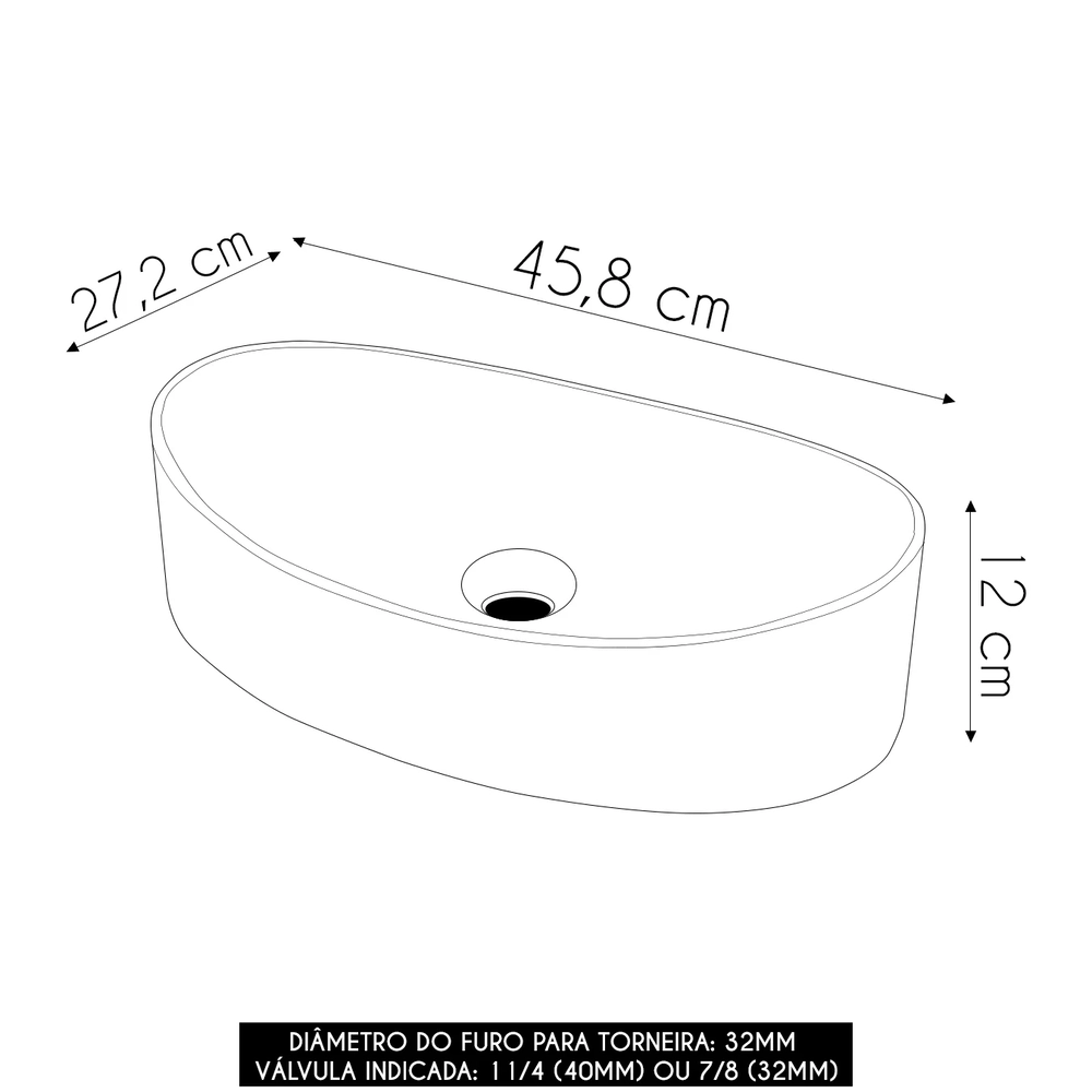 Cuba Pia Para Banheiro Oval Canoa 46cm Tânia C08 Bege - Mpozenato