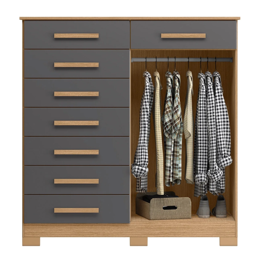 Cômoda Para Quarto 2 Portas 125cm Verona Freijó/Titanium - Albatroz