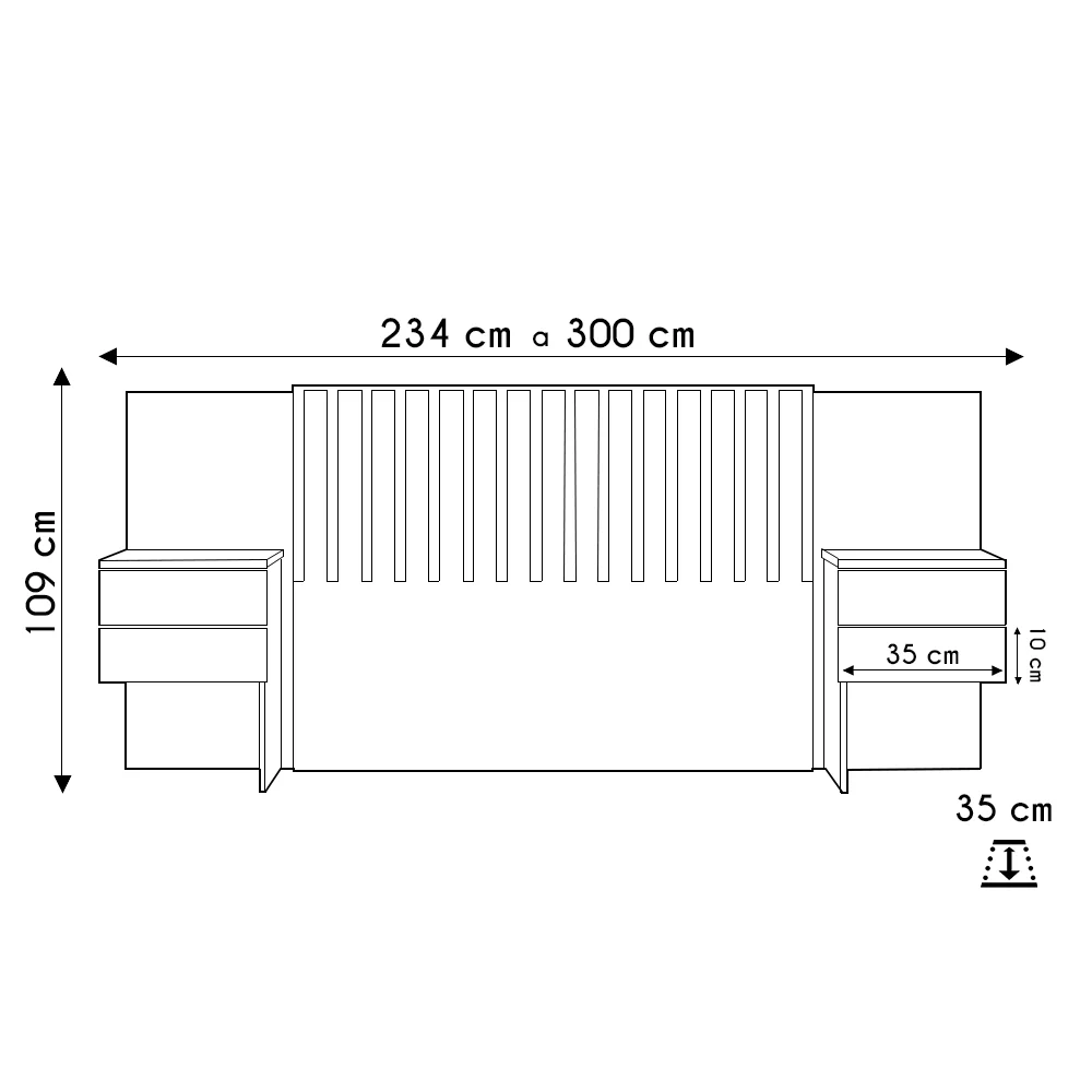 Cabeceira Casal Queen e King 2 Mesas Laterais Olinda Freijó - Albatroz