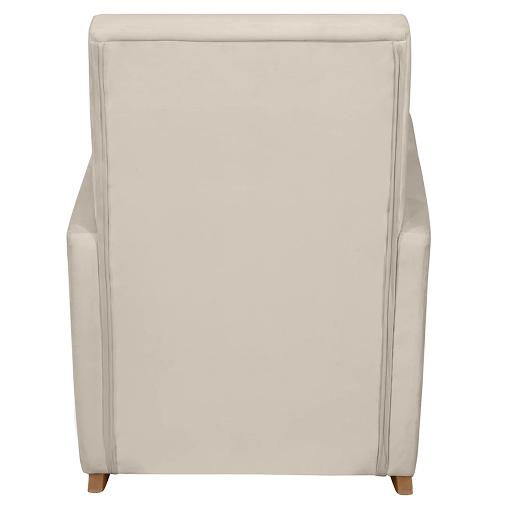 Poltrona Amamentação Base Balanço e Puff Lola Veludo Off F03 - Mpozenato