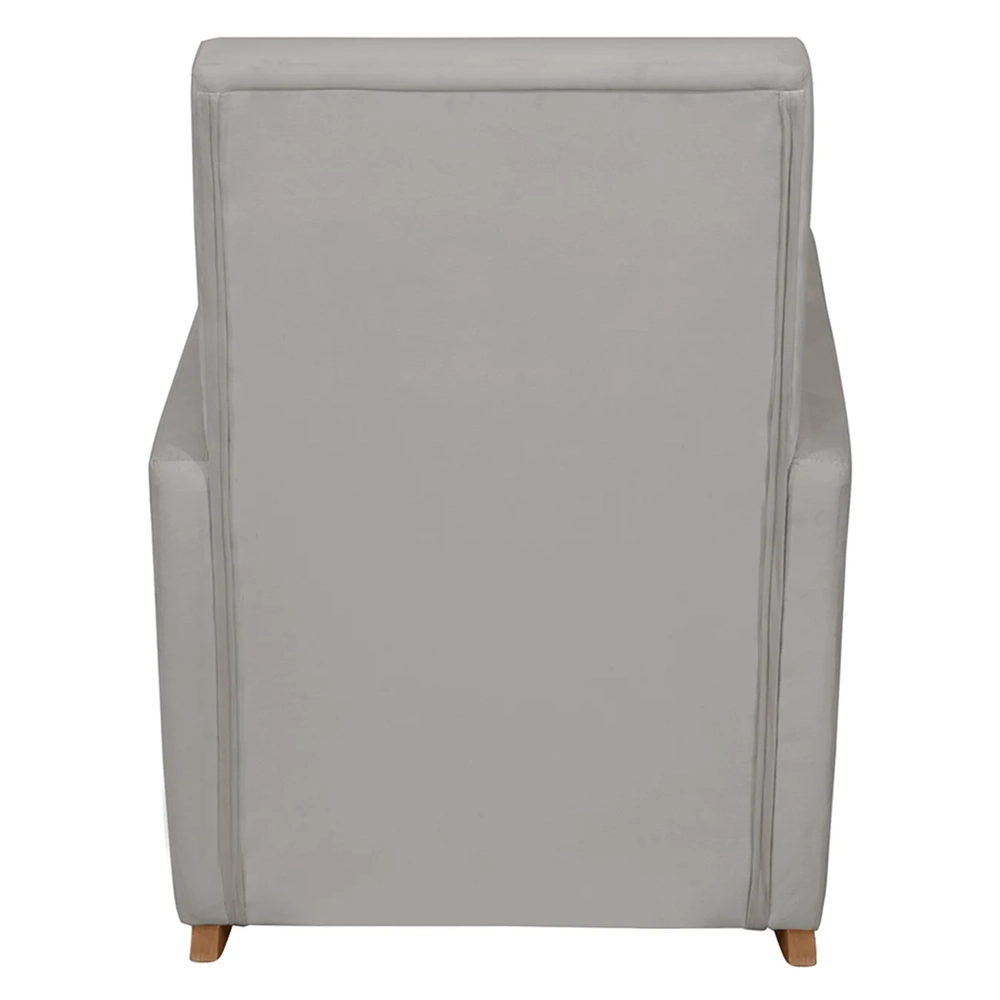 Poltrona Amamentação Base Balanço e Puff Lola Veludo Cinza F03 - Mpozenato