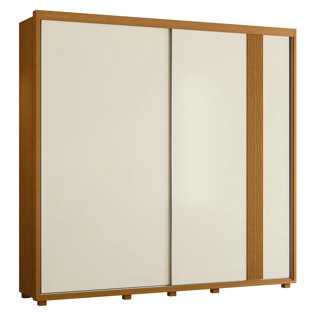 Guarda Roupa Casal 240cm 2 Portas Aline Flex A02 Off/Sálvia - Mpozenato