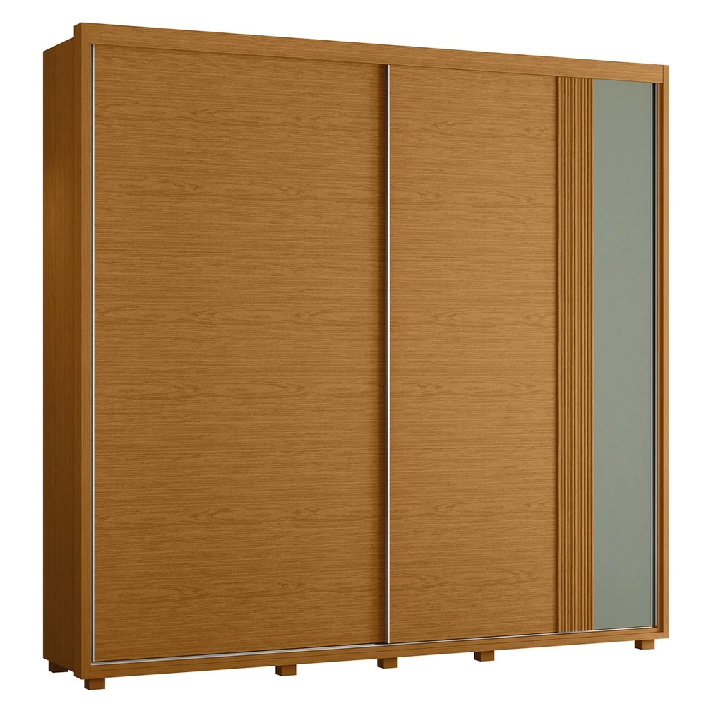 Guarda Roupa Casal 240cm 2 Portas Aline Flex A02 Off/Sálvia - Mpozenato