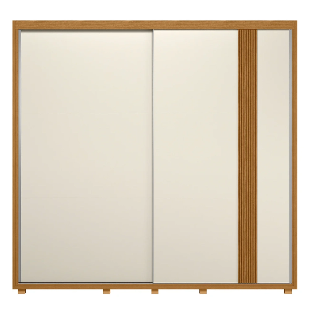 Guarda Roupa Casal 240cm 2 Portas Aline Flex A02 Off/Sálvia - Mpozenato