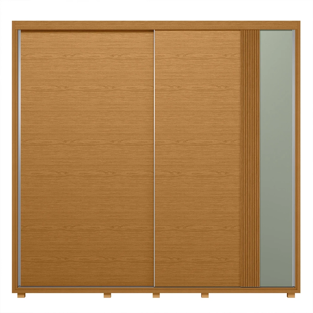 Guarda Roupa Casal 240cm 2 Portas Aline Flex A02 Off/Sálvia - Mpozenato