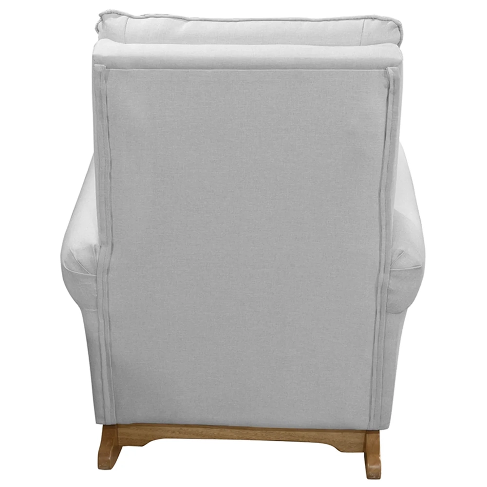 Poltrona Amamentação Base Balanço e Puff Maju Linho Cinza F03 - Mpozenato