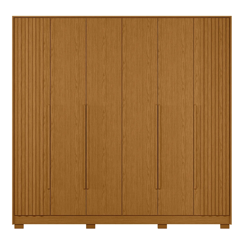 Guarda Roupa Casal 237cm 6 Portas Vinna A02 Cinamomo        - Mpozenato