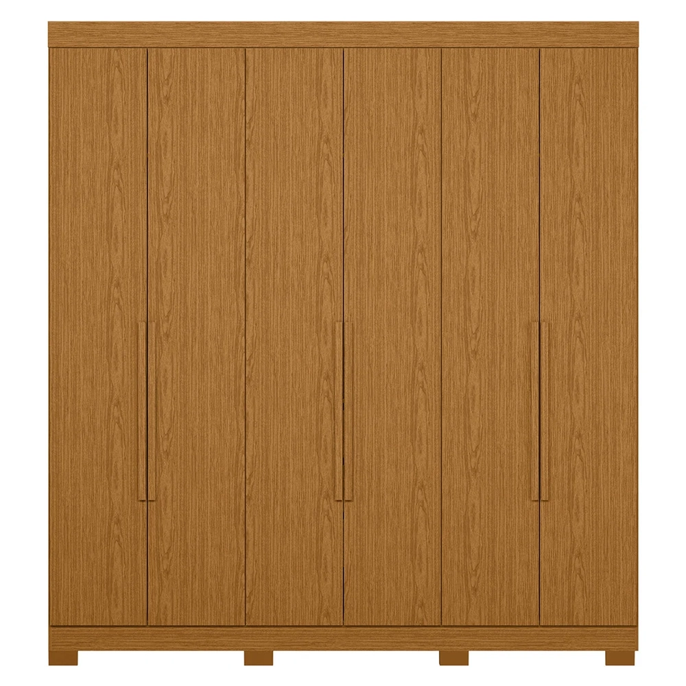 Guarda Roupa Casal 200cm 6 Portas Viny A02 Cinamomo         - Mpozenato