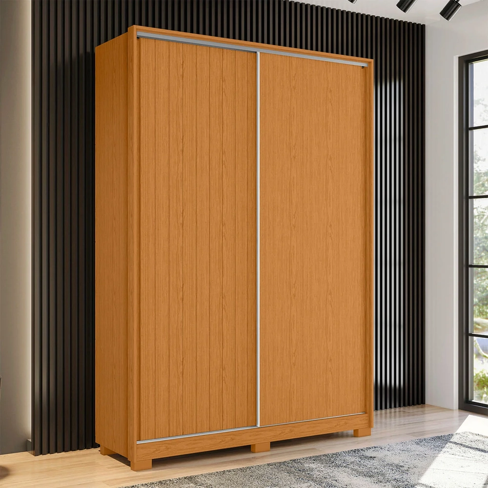 Guarda Roupa Solteiro 160cm Rizatto Flex A02 Off/Cinamomo   - Mpozenato