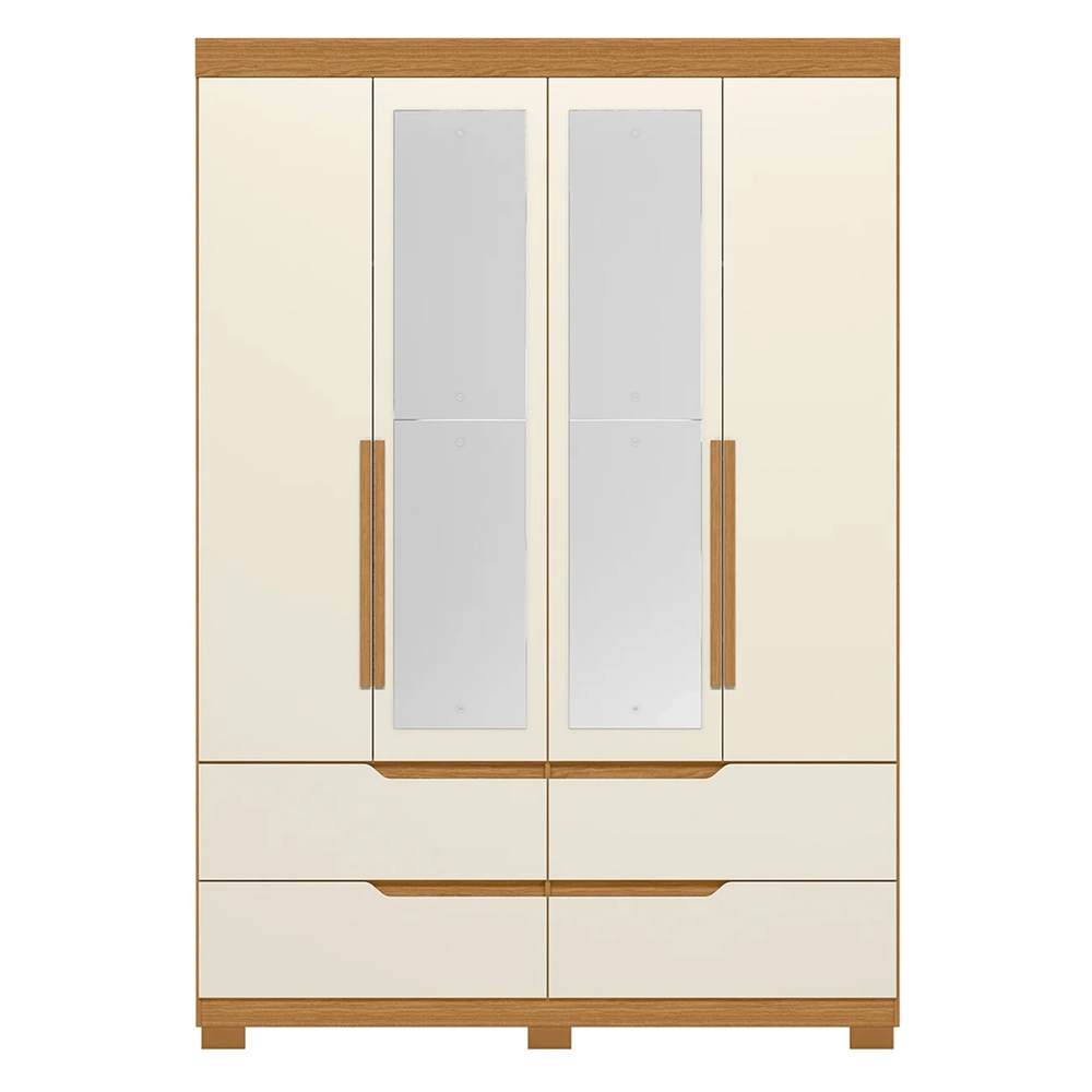 Guarda Roupa Solteiro 160cm com Espelho Doble Cinamomo/Off  - Albatroz