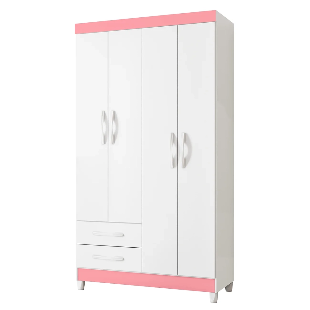 Guarda Roupa Solteiro 103cm 4 Portas Dony Flex A02 Branco   - Mpozenato