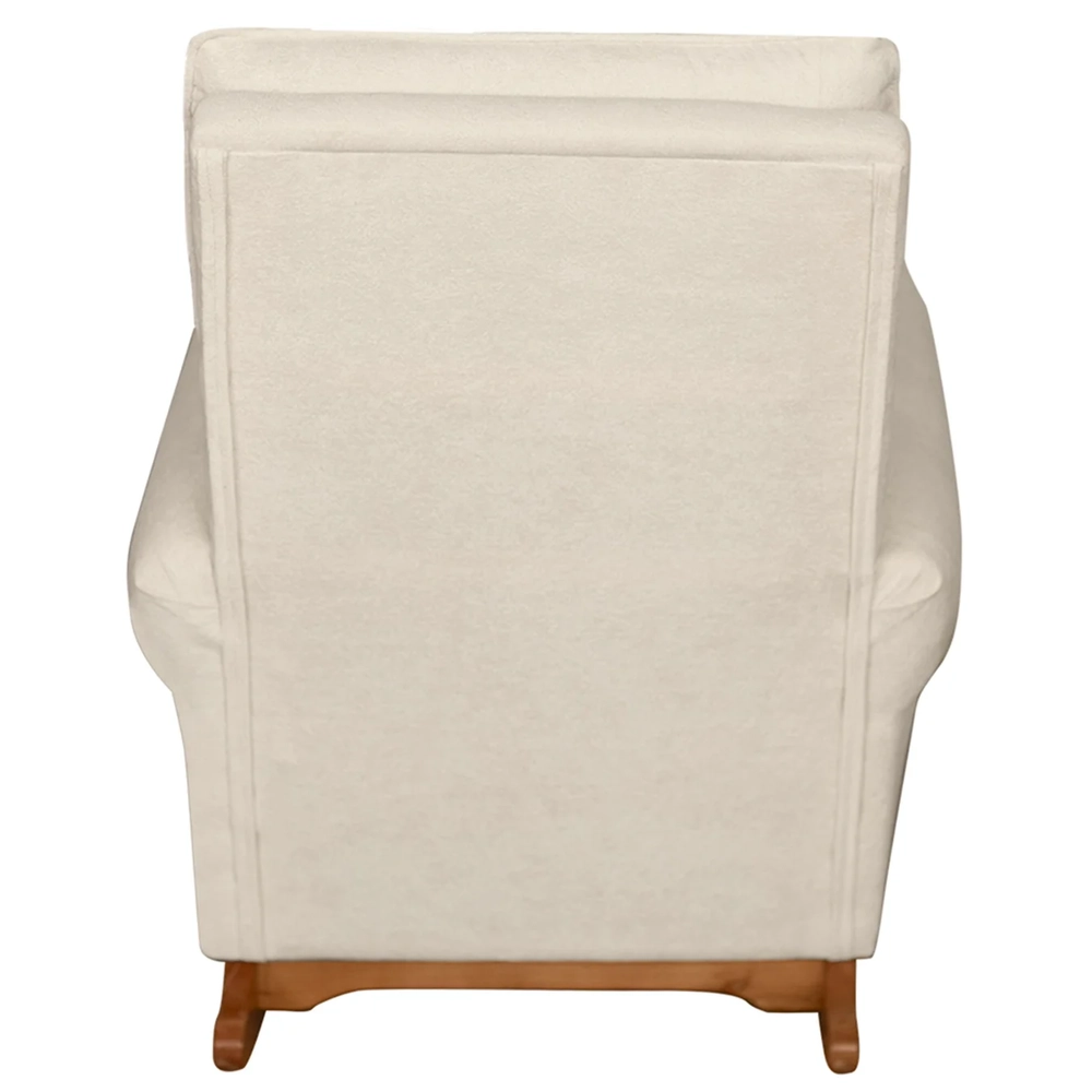 Poltrona Amamentação Base Balanço e Puff Maju Bouclê Off F03 - Mpozenato