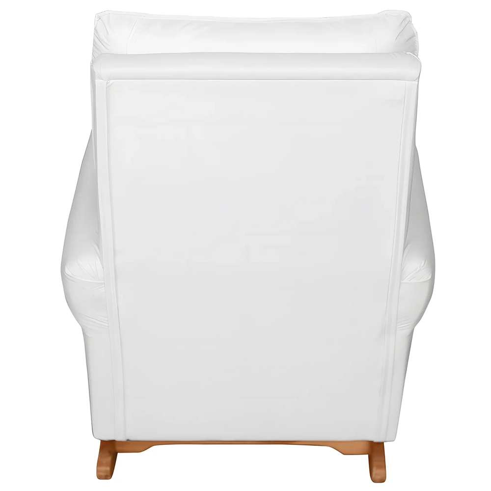 Poltrona Amamentação Base Balanço e Puff Maju Sintético Branco F03 - Mpozenato