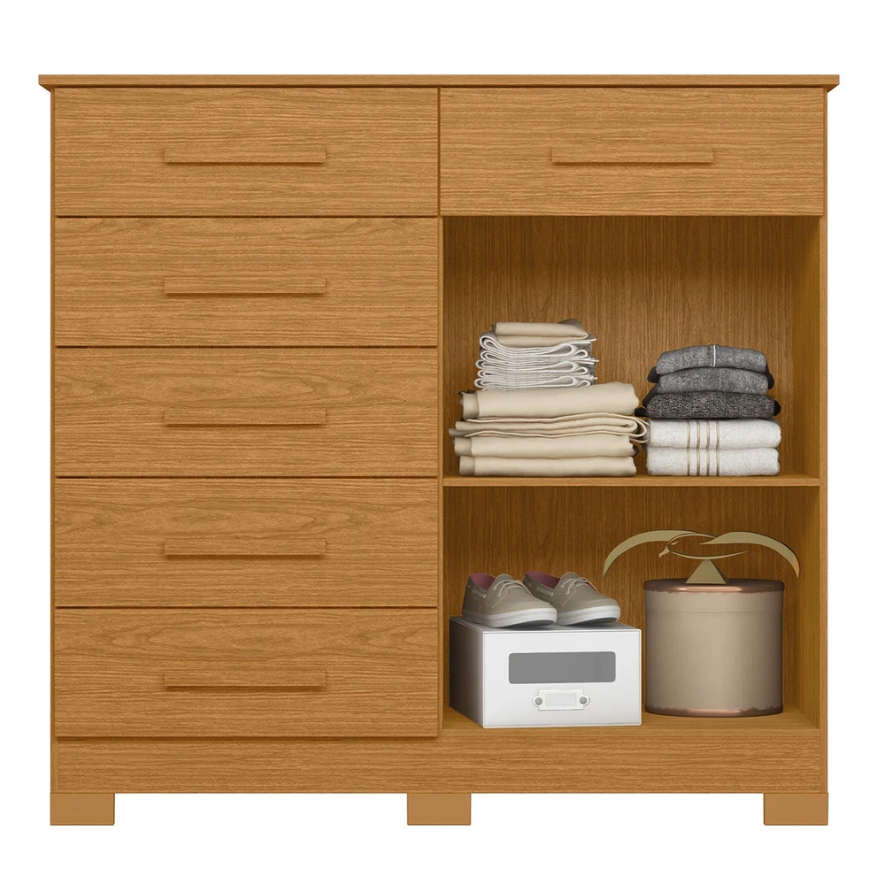 Cômoda Para Quarto 2 Portas 124cm Ester A02 Cinamomo        - Mpozenato