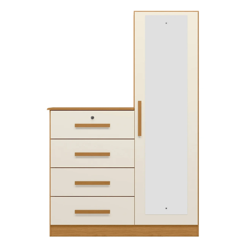 Cômoda Para Quarto 109cm 1 Porta Belize Plus Off/Cinamomo   - Albatroz