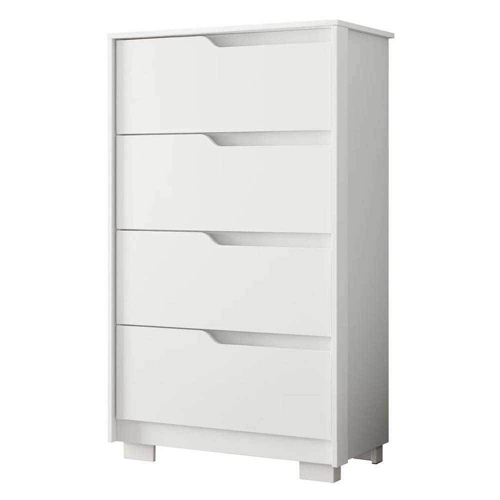 Cômoda Para Quarto 4 Gavetas 70cm Sole Flex Branco/Freijó   - Albatroz