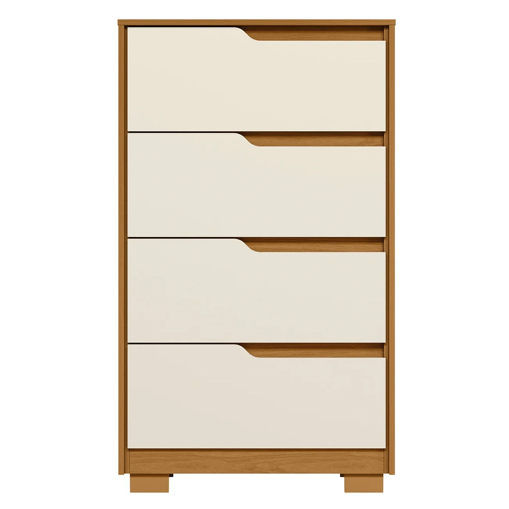 Cômoda Para Quarto 4 Gavetas 70cm Sole Flex Off/Cinamomo    - Albatroz