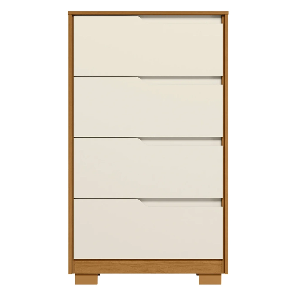 Cômoda Para Quarto 4 Gavetas 70cm Sole Flex Off/Cinamomo    - Albatroz