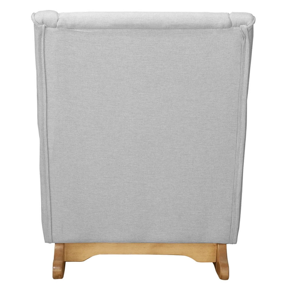 Poltrona Amamentação Base Balanço e Puff Vick Linho Cinza F03 - Mpozenato