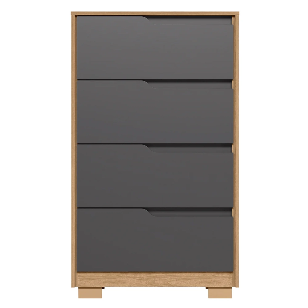 Cômoda Para Quarto 4 Gavetas 70cm Sole Flex Freijó/Titanium - Albatroz