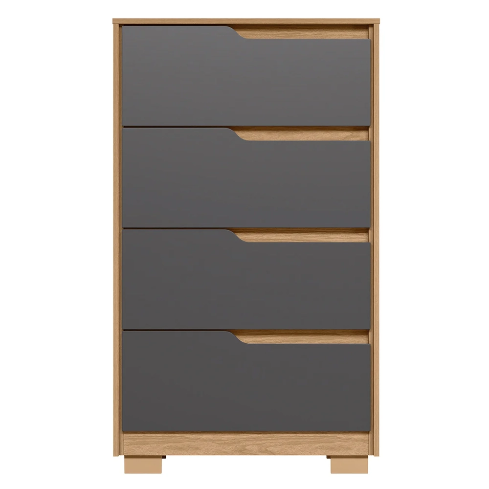 Cômoda Para Quarto 4 Gavetas 70cm Sole Flex Freijó/Titanium - Albatroz