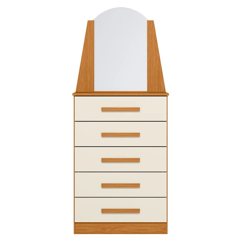 Cômoda Para Quarto Com Penteadeira Laris A02 Off/Cinamomo   - Mpozenato