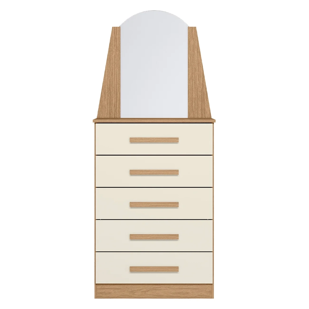 Cômoda Para Quarto Com Penteadeira Laris A02 Off/Freijó     - Mpozenato