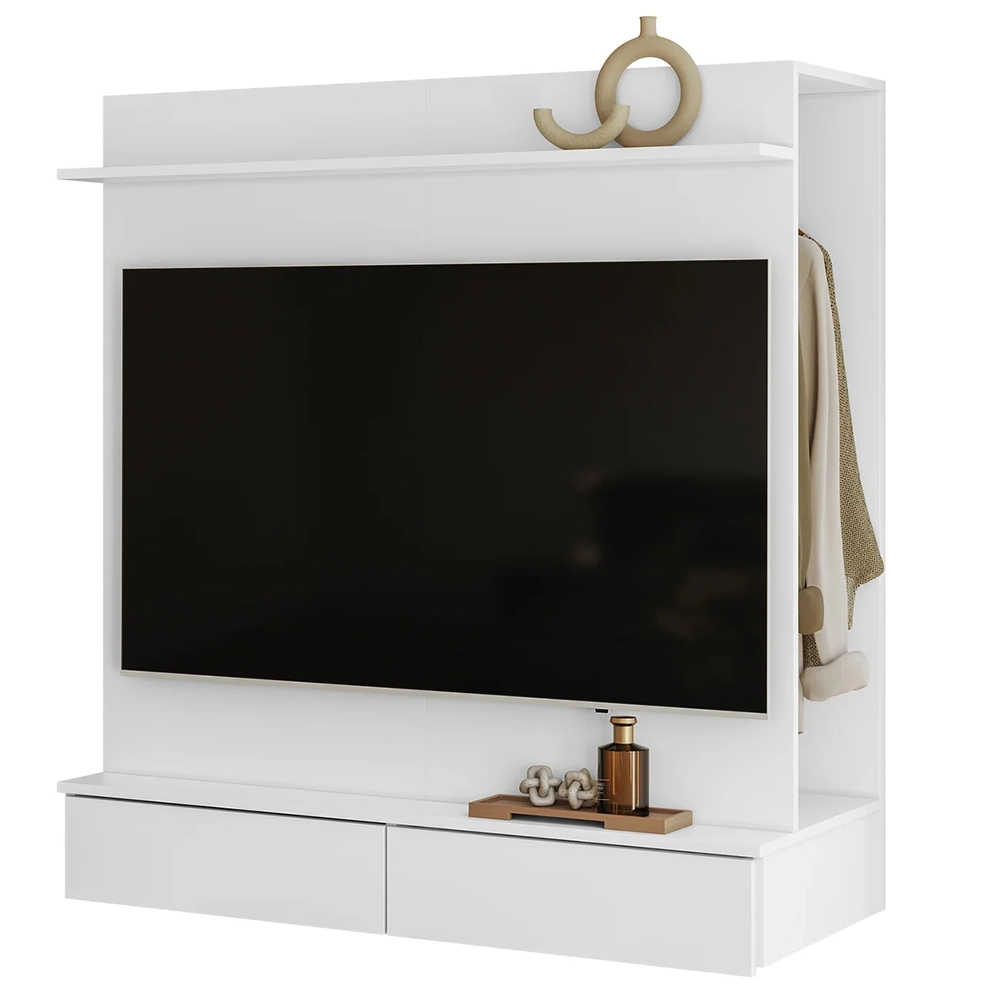 Painel TV 42 Pol Suspenso com Closet 108cm Mimo A02 Branco  - Mpozenato