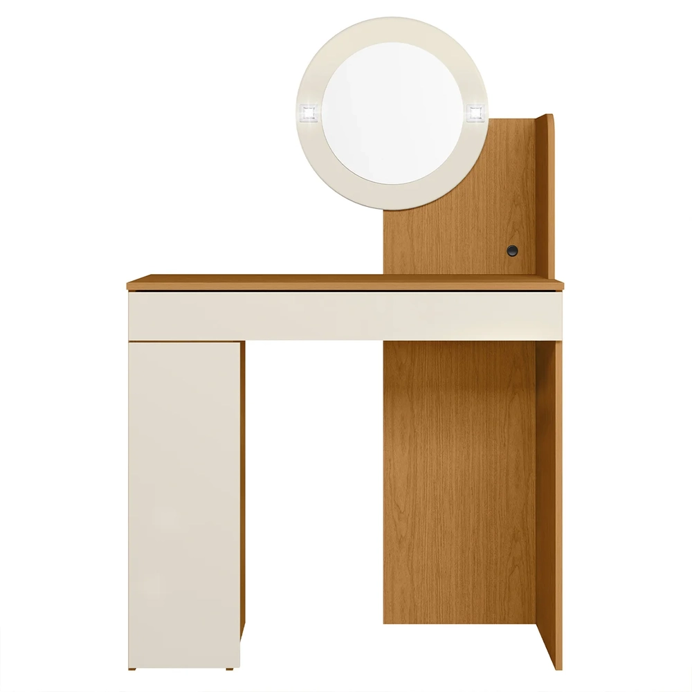 Penteadeira Camarim Escrivaninha com LED Sulla A02 Off/Cinamomo - Mpozenato