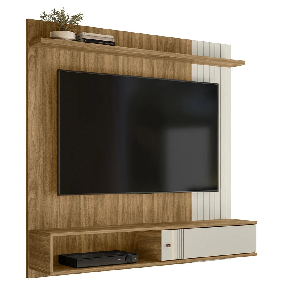 Painel TV 55 Pol e Bancada Suspensa Romeo Nature/Off Flex Z49 - Mpozenato