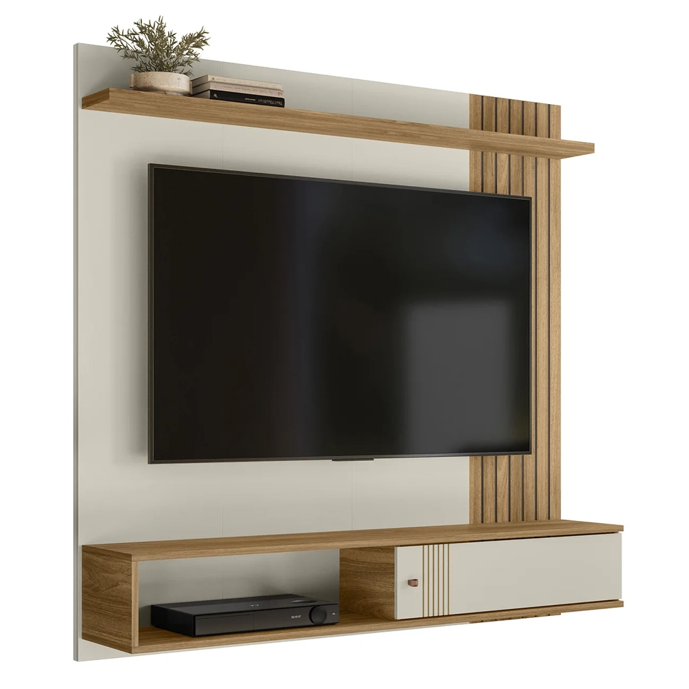 Painel TV 55 Pol e Bancada Suspensa Romeo Off/Nature Flex Z49 - Mpozenato