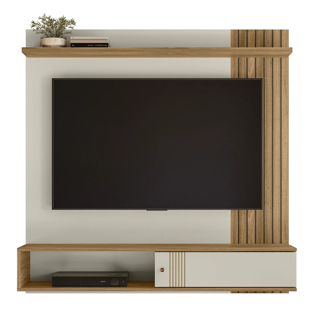 Painel TV 55 Pol e Bancada Suspensa Romeo Off/Nature Flex Z49 - Mpozenato