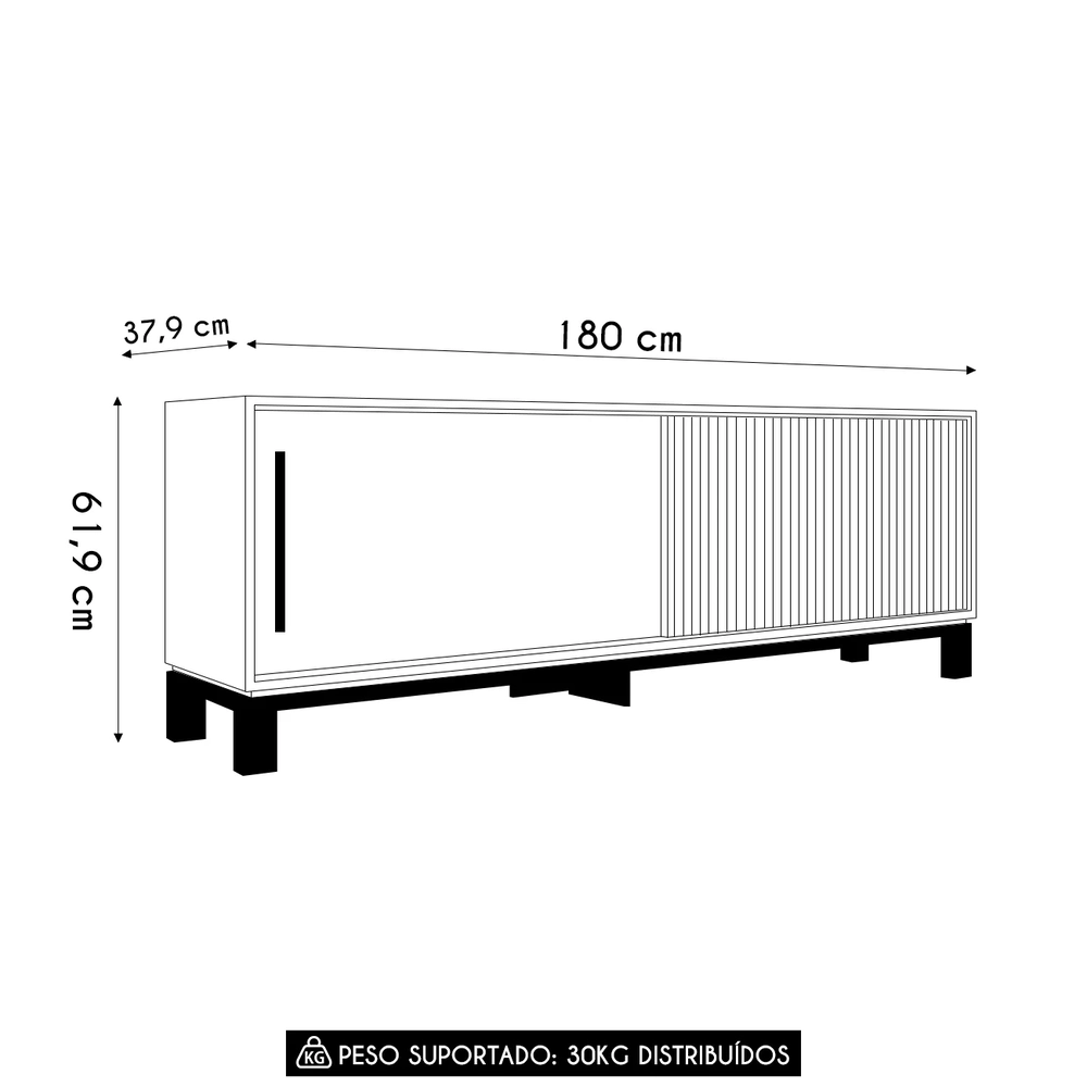 Rack Bancada Para TV 65 Pol 180cm Lucca Areia/Freijó C01 - Mpozenato