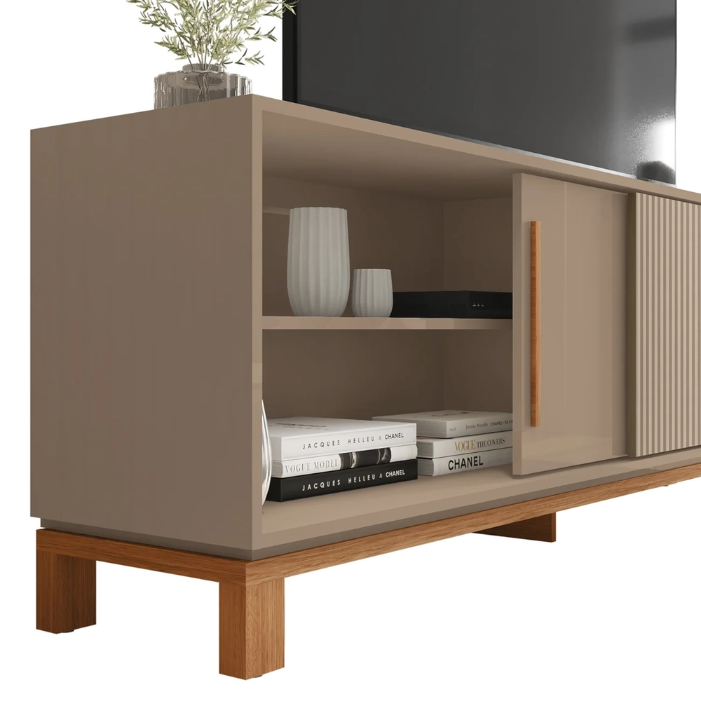 Rack Bancada Para TV 65 Pol 180cm Lucca Areia/Freijó C01 - Mpozenato