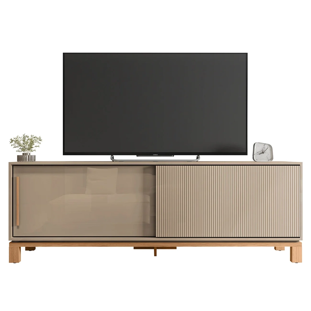 Rack Bancada Para TV 65 Pol 180cm Lucca Areia/Freijó C01 - Mpozenato