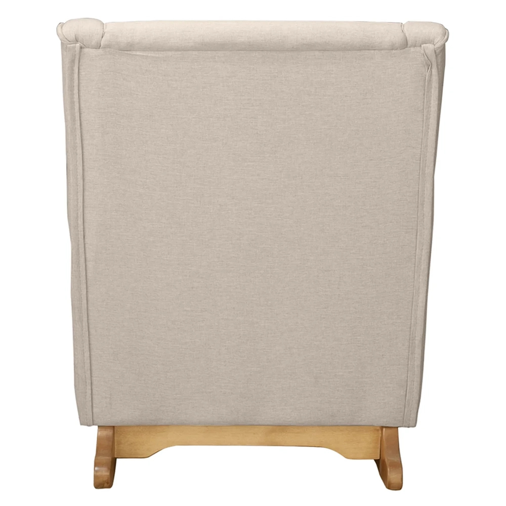 Poltrona Amamentação Base Balanço e Puff Vick Linho Bege F03 - Mpozenato