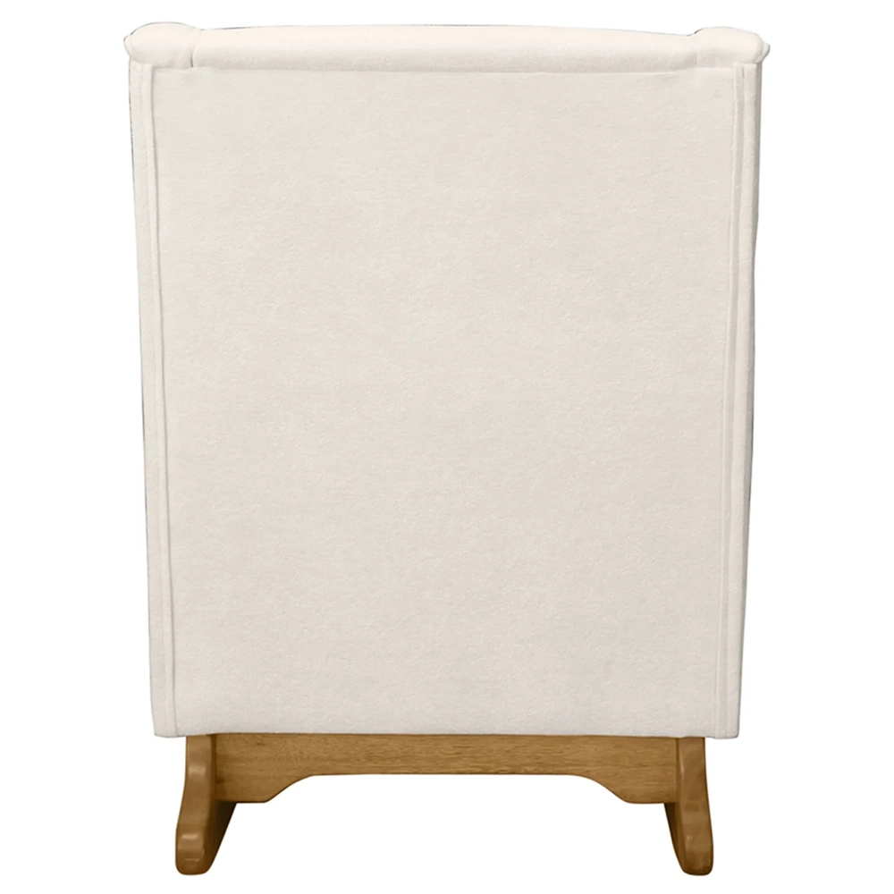 Poltrona Amamentação Base Balanço e Puff Vick Bouclê Off F03 - Mpozenato