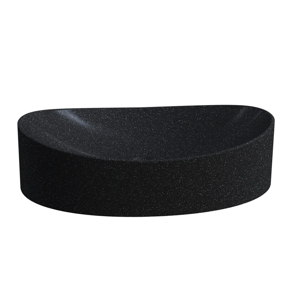 Cuba Pia Para Banheiro Oval Canoa 46cm Tânia C08 Preto Granit - Mpozenato