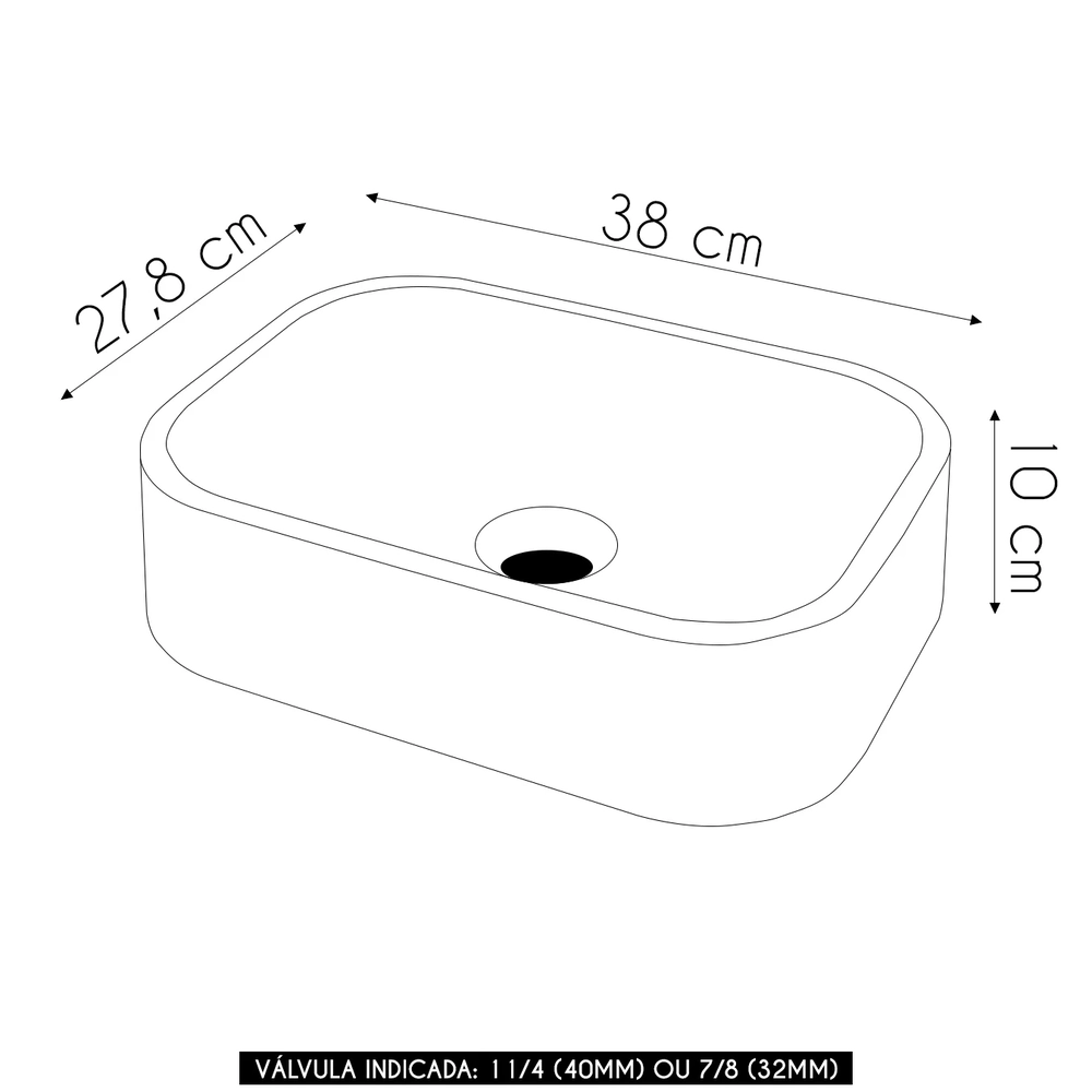 Cuba Pia Para Banheiro Retangular 38cm Dalila C08 Cinza - Mpozenato