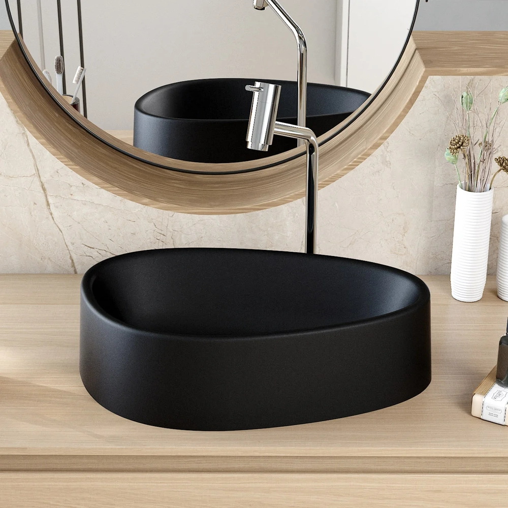 Cuba Pia Para Banheiro Gota 43cm Maitê C08 Preto - Mpozenato