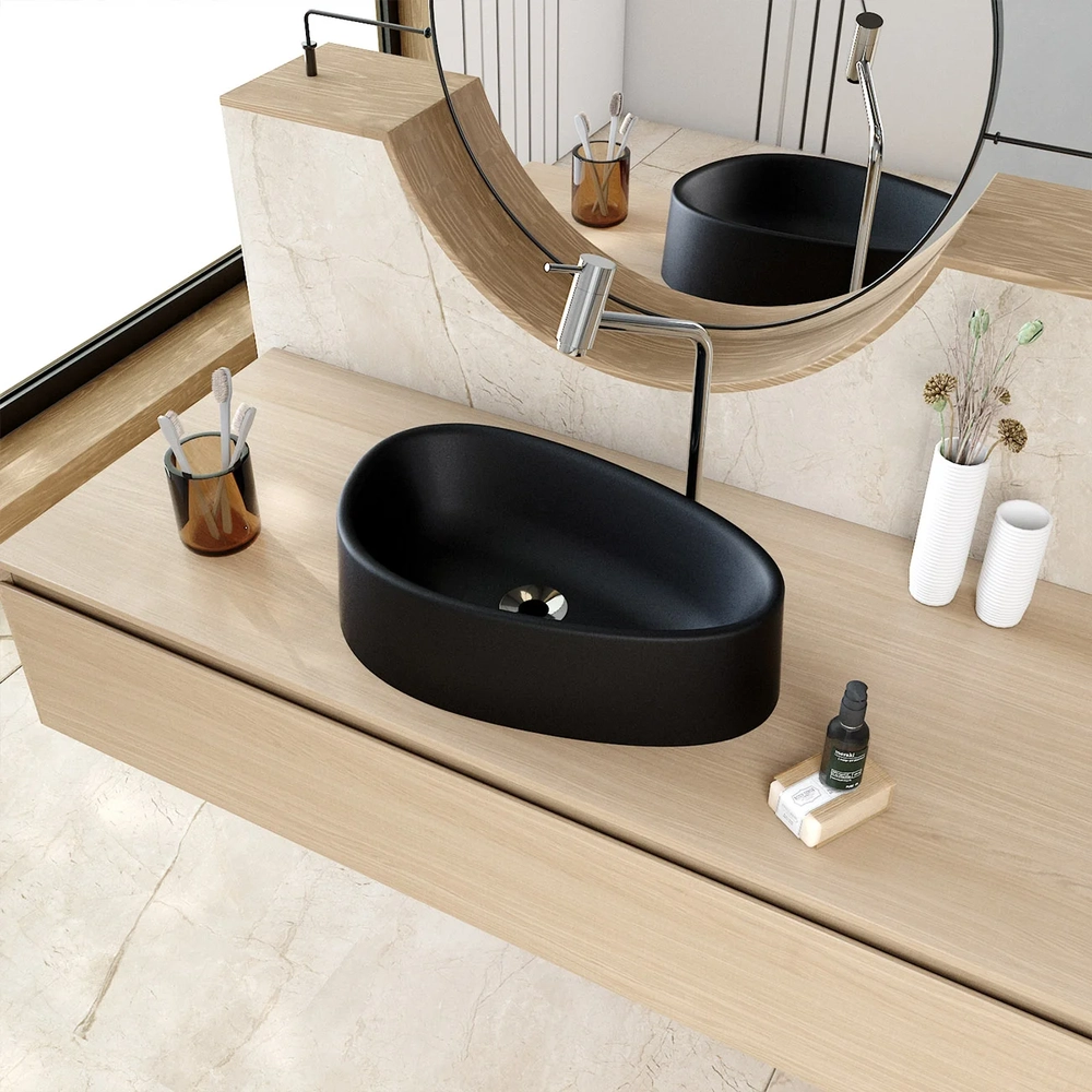 Cuba Pia Para Banheiro Gota 43cm Maitê C08 Preto - Mpozenato