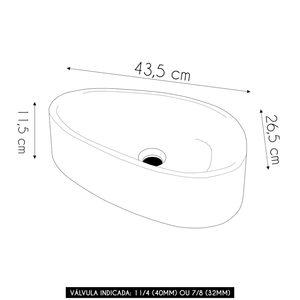 Cuba Pia Para Banheiro Gota 43cm Maitê C08 Branco Granit - Mpozenato